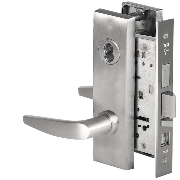 Best Grade 1 Office Mortise Lock, 16 Lever, M Escutcheon, SFIC Housing Less Core, Satin Chrome Finish, Fi 45H7AB16M626 - main